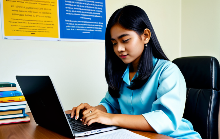 **

A Malaysian student in a "baju kurung", studying diligently at a desk filled with textbooks and a laptop. The background shows a cozy dorm room with motivational posters. Fully clothed, appropriate attire, safe for work, perfect anatomy, natural proportions, academic setting, high quality, professional.

**